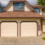 Fragment of a luxury house with a garage door in Vancouver, Cana